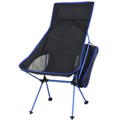 Folding Chair Beach Chair Camping Chair Fishing Chair High Back with Headrest Ultra Light (UL) Foldable Breathable Compact Mesh 7075 Aluminium Alloy for 1 person Fishing Blue Red Orange Dark Blue
