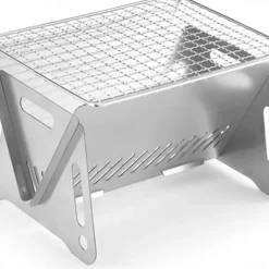 Folding Charcoal BBQ Grill, Stainless Steel Easy To Install Ventilation Holes Collapsible Grill for Parties