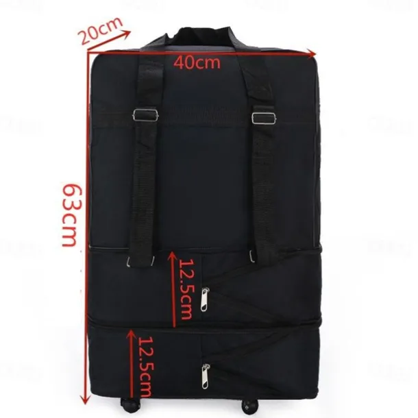 Folding Expansion Luggage Bag Large Capacity Oxford Cloth With Wheels Air Boarding Travel Bag Portable Moving Storage Bag