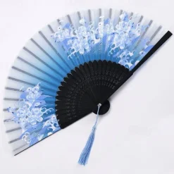Folding Fans Vintage Style Silk Folding Fan Chinese Japanese Pattern Art Craft Gift Home Decoration Ornaments Dance Hand Fan 7 inches