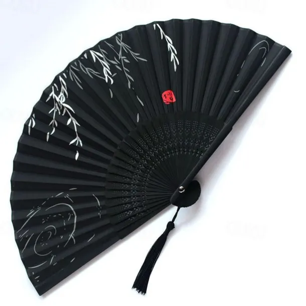 Folding Fans Vintage Style Silk Folding Fan Chinese Japanese Pattern Art Craft Gift Home Decoration Ornaments Dance Hand Fan 7 inches