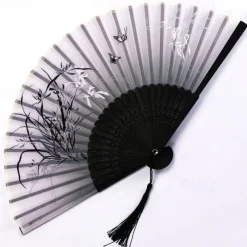 Folding Fans Vintage Style Silk Folding Fan Chinese Japanese Pattern Art Craft Gift Home Decoration Ornaments Dance Hand Fan 7 inches