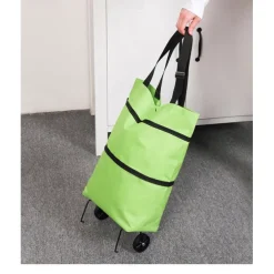 Folding Shopping Pull Cart Trolley Bag With Wheels Foldable Shopping Bags Reusable Grocery Bags Food Organizer Vegetables Bag