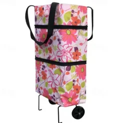 Folding Shopping Pull Cart Trolley Bag With Wheels Foldable Shopping Bags Reusable Grocery Bags Food Organizer Vegetables Bag
