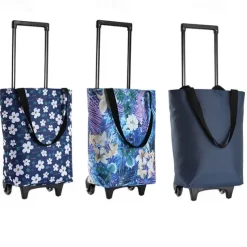 Folding Shopping Pull Cart Trolley Bag with Wheels Reusable Grocery Shopping Bags Eco Large Food Supermarket Vegetables Bags