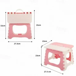 Folding Step Stool - 7.8 inch Height Foldable Stool For Kids & Adults, Kitchen Garden Bathroom Collapsible Stepping Stool