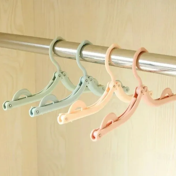 Folding Travel Clothes Hanger - Portable and Multi-Functional for Trips, Business Travel, with Clips for Versatile Use