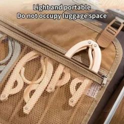 Folding Travel Clothes Hanger - Portable and Multi-Functional for Trips, Business Travel, with Clips for Versatile Use