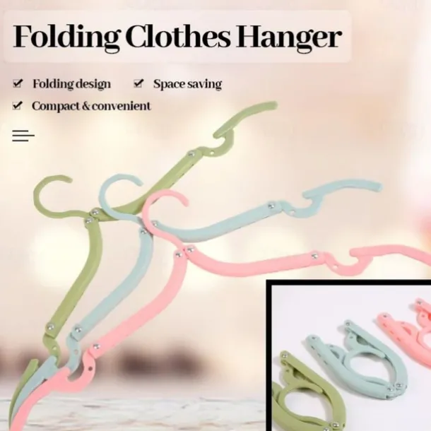 Folding Travel Clothes Hanger - Portable and Multi-Functional for Trips, Business Travel, with Clips for Versatile Use