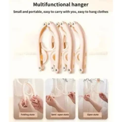 Folding Travel Clothes Hanger - Portable and Multi-Functional for Trips, Business Travel, with Clips for Versatile Use