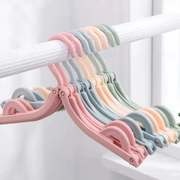 Folding Travel Clothes Hanger - Portable and Multi-Functional for Trips, Business Travel, with Clips for Versatile Use