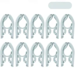 Folding Travel Clothes Hanger - Portable and Multi-Functional for Trips, Business Travel, with Clips for Versatile Use