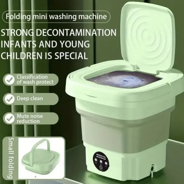 Folding Washing Machine, Mini Portable Washing Machine, Suitable For Camping, RV, Travel, Underwear Bra Socks Washing Machine, Suitable For Home Use, 8L Large Capacity US plug