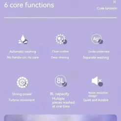 Folding Washing Machine, Mini Portable Washing Machine, Suitable For Camping, RV, Travel, Underwear Bra Socks Washing Machine, Suitable For Home Use, 8L Large Capacity US plug