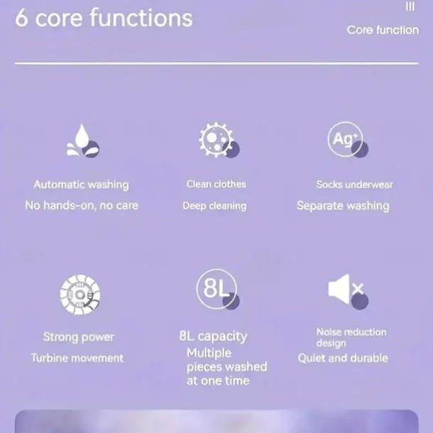 Folding Washing Machine, Mini Portable Washing Machine, Suitable For Camping, RV, Travel, Underwear Bra Socks Washing Machine, Suitable For Home Use, 8L Large Capacity US plug