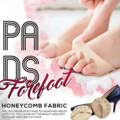 Forefoot Pads Honeycomb Fabric,High Heels Invisible Socks Forefoot Protector Forefoot Pad Toe Protector High Heels Toe Inserts Shoe Inserts