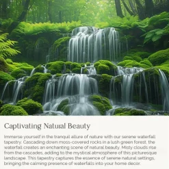 Forest Cascade Landscape Hanging Tapestry Wall Art Large Tapestry Mural Decor Photograph Backdrop Blanket Curtain Home Bedroom Living Room Decoration