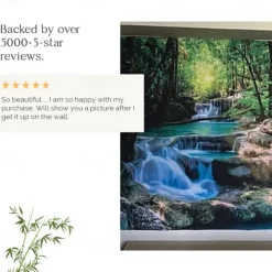 Forest Cascade Landscape Hanging Tapestry Wall Art Large Tapestry Mural Decor Photograph Backdrop Blanket Curtain Home Bedroom Living Room Decoration