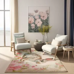 Forest Easter Bunny Area Rug Kitchen Mat Non-Slip Oil Proof Floor Mat Livingroom Rug Indoor Outdoor Mat Bedroom Decor Bathroom Mat Entrance Rug Door Mat