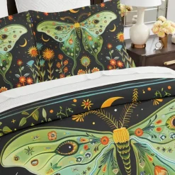 Forest Fairy Tales Duvet Cover Set Cotton Tropical Plants Pattern Set Soft 3-Piece Luxury Bedding Set Home Decor Gift Twin Full King Queen Size Duvet Cover