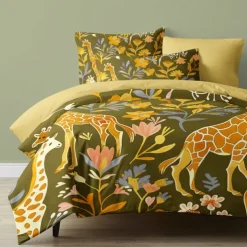 Forest Fairy Tales Duvet Cover Set Cotton Tropical Plants Pattern Set Soft 3-Piece Luxury Bedding Set Home Decor Gift Twin Full King Queen Size Duvet Cover