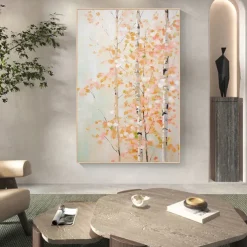 Forest Oil Painting On Canvas hand painted Abstract Green Landscape Painting for Living Room Wall Decor Birch Forest Painting Modern Wall Art painting landscape oil painting