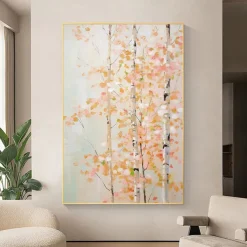 Forest Oil Painting On Canvas hand painted Abstract Green Landscape Painting for Living Room Wall Decor Birch Forest Painting Modern Wall Art painting landscape oil painting