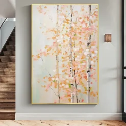 Forest Oil Painting On Canvas hand painted Abstract Green Landscape Painting for Living Room Wall Decor Birch Forest Painting Modern Wall Art painting landscape oil painting