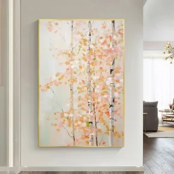 Forest Oil Painting On Canvas hand painted Abstract Green Landscape Painting for Living Room Wall Decor Birch Forest Painting Modern Wall Art painting landscape oil painting