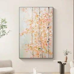 Forest Oil Painting On Canvas hand painted Abstract Green Landscape Painting for Living Room Wall Decor Birch Forest Painting Modern Wall Art painting landscape oil painting