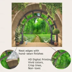 Forest outside Cave Hanging Tapestry Wall Art Large Tapestry Mural Decor Photograph Backdrop Blanket Curtain Home Bedroom Living Room Decoration