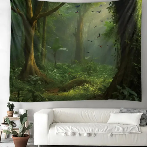 Forest River Hanging Tapestry Wall Art Large Tapestry Mural Decor Photograph Backdrop Blanket Curtain Home Bedroom Living Room Decoration