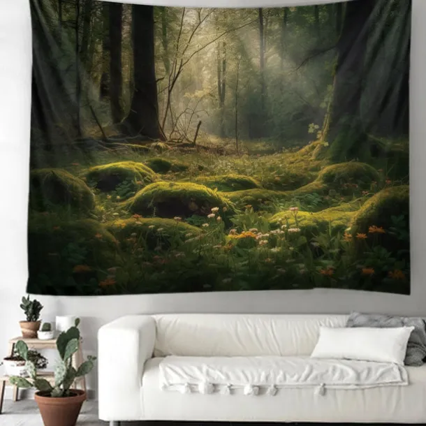 Forest River Hanging Tapestry Wall Art Large Tapestry Mural Decor Photograph Backdrop Blanket Curtain Home Bedroom Living Room Decoration
