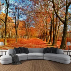 Forest Sunshine Landscape Hanging Tapestry Wall Art Large Tapestry Mural Decor Photograph Backdrop Blanket Curtain Home Bedroom Living Room Decoration