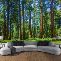 Forest Sunshine Landscape Hanging Tapestry Wall Art Large Tapestry Mural Decor Photograph Backdrop Blanket Curtain Home Bedroom Living Room Decoration