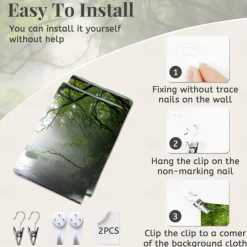 Forest Waterfall Landscape Hanging Tapestry Wall Art Large Tapestry Mural Decor Photograph Backdrop Blanket Curtain Home Bedroom Living Room Decoration