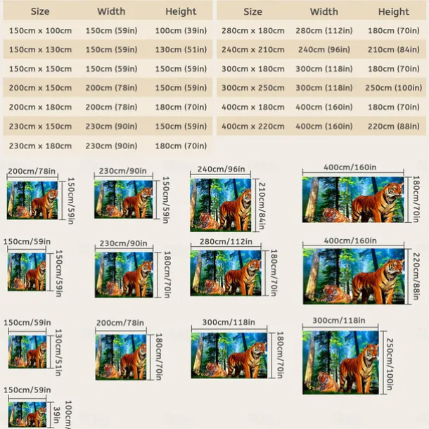 Forest Wildlife Tiger Hanging Tapestry Wall Art Large Tapestry Mural Decor Photograph Backdrop Blanket Curtain Home Bedroom Living Room Decoration