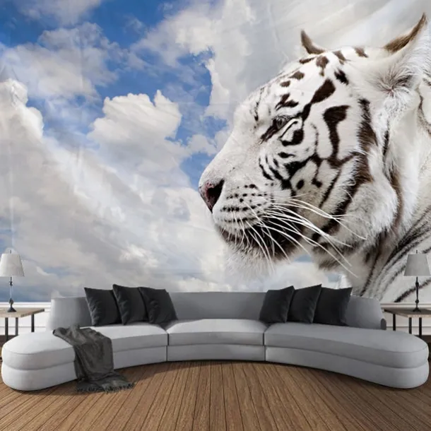 Forest Wildlife Tiger Hanging Tapestry Wall Art Large Tapestry Mural Decor Photograph Backdrop Blanket Curtain Home Bedroom Living Room Decoration