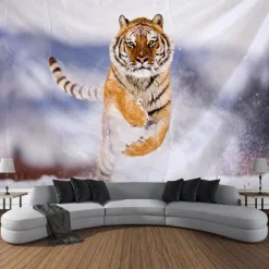 Forest Wildlife Tiger Hanging Tapestry Wall Art Large Tapestry Mural Decor Photograph Backdrop Blanket Curtain Home Bedroom Living Room Decoration