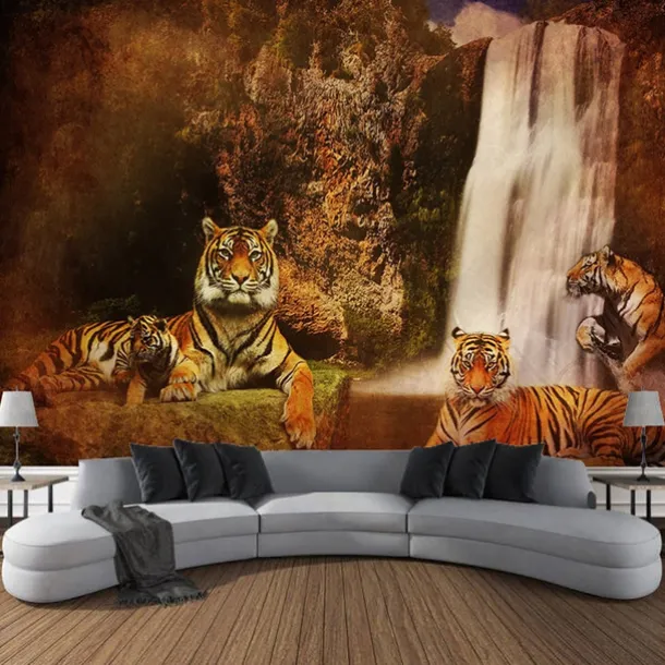 Forest Wildlife Tiger Hanging Tapestry Wall Art Large Tapestry Mural Decor Photograph Backdrop Blanket Curtain Home Bedroom Living Room Decoration