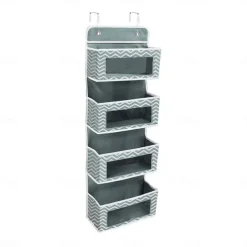 Four Grid Non-woven FabricPVC Wardrobe Hanging Storage Hanging Bag Door Storage Hanging Wall Mobile Phone Storage Bag Hanging Crib Underwear Hanging Storage Bag