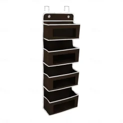 Four Grid Non-woven FabricPVC Wardrobe Hanging Storage Hanging Bag Door Storage Hanging Wall Mobile Phone Storage Bag Hanging Crib Underwear Hanging Storage Bag