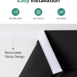 French Door Curtain No Punch Tape Top Blackout Door Curtain Pencil Pleat Light Filtering Functional Curtains for Office and Home 26X68inch(66X173CM)