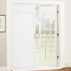 French Door Curtain No Punch Tape Top Blackout Door Curtain Pencil Pleat Light Filtering Functional Curtains for Office and Home 26X68inch(66X173CM)