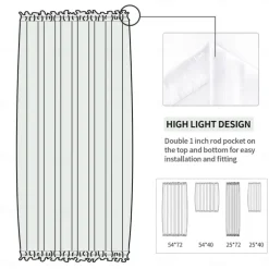 French Door Curtains Rod Pocket Thermal Blackout Curtain for Doors with Glass Window, Kitchen and Patio Doors Privacy, Different Sizes, 1 Curtain Panel with Tieback,Pure White Black Beige Sage Green