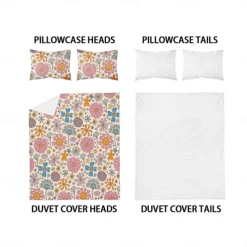 Fresh Floral Print 3-piece Set of Down Duvet Covers for Hotel Bedrooms Guest Rooms Comfortable Bedding Set 1 Down Duvet Cover 2 Pillowcases