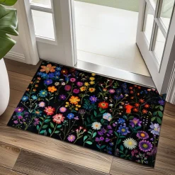 Fresh Flowers Doormat Floor Mats Washable Rugs Kitchen Mat Non-Slip Oil Proof Rug Indoor Outdoor Mat Bedroom Decor Bathroom Mat Entrance Rug