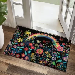 Fresh Flowers Doormat Floor Mats Washable Rugs Kitchen Mat Non-Slip Oil Proof Rug Indoor Outdoor Mat Bedroom Decor Bathroom Mat Entrance Rug