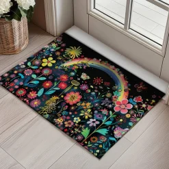 Fresh Flowers Doormat Floor Mats Washable Rugs Kitchen Mat Non-Slip Oil Proof Rug Indoor Outdoor Mat Bedroom Decor Bathroom Mat Entrance Rug