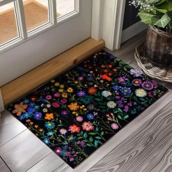 Fresh Flowers Doormat Floor Mats Washable Rugs Kitchen Mat Non-Slip Oil Proof Rug Indoor Outdoor Mat Bedroom Decor Bathroom Mat Entrance Rug